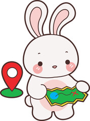 Fototapeta premium Cute Bunny stock illustration. Funny bunny for sticker elements. 