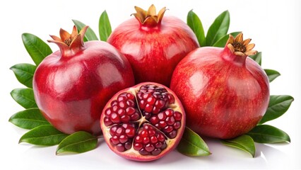 Pomegranate fruit image isolated on white background