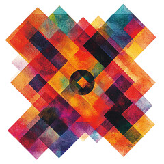 Vibrant abstract design featuring geometric shapes in a kaleidoscopic arrangement, ideal for modern art projects and decor.
