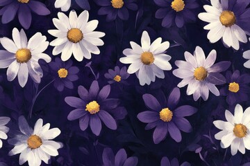 white and purple flowers
