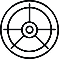 Obraz premium Minimalist Steering Wheel Icon 