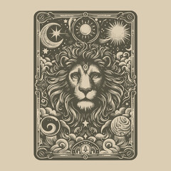 Fototapeta premium leo ouija card tattoo for astrology lovers