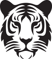 Silhouette head of a lion vector icon illustration with white background