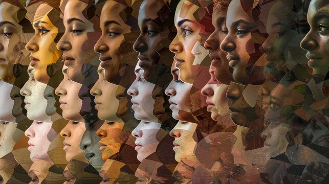 A dynamic mosaic of diverse voices, symbolizing the importance of amplifying marginalized voices within Diversity Equity INCLUSION Each voice
