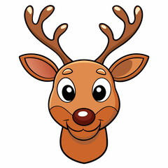 Christmas  Reindeer head with white background