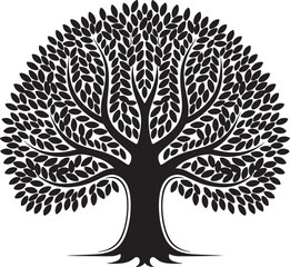 Fototapeta premium tree silhouette vector icon illustration with white background