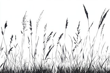 A close-up shot of tall grass in monochrome tone, ideal for use as a background or to add texture to your design
