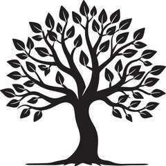Obraz premium tree silhouette vector icon illustration with white background