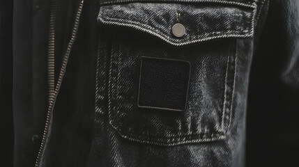 Black and white rectangle embroidered patch mockup 