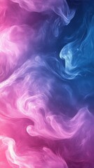 Fototapeta premium Soft, swirling patterns of vibrant pink and blue create a visually striking abstract design. The colors gently blend, evoking a sense of tranquility and creativity in a whimsical manner.