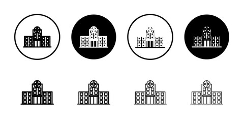 Hospital icon linear logo isolated