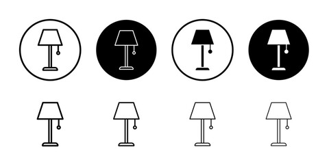 Lamp icon linear logo isolated