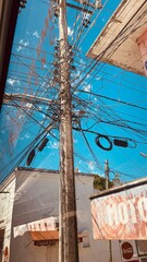 Stromleitungen in Mexiko Kabelgewirr Kunst