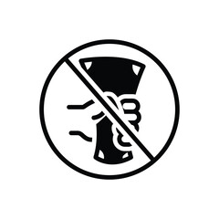Black solid icon for stop