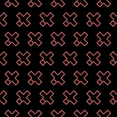 Cross logo for healthy care seamless pattern isolated on black background