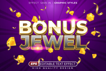 Obraz premium Bonus jewel 3d editable text effect template