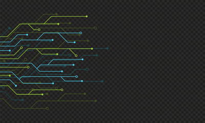 Circuit board technology banner. Circuit board background. Futuristic circuit board banner. Vector illustration