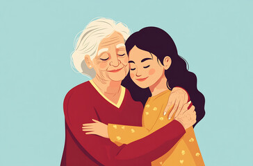 Obraz premium Warm embrace between generations