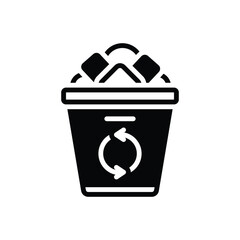 Black solid icon for waste sorting
