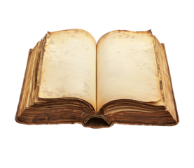 Vintage book open isolated on transparent background