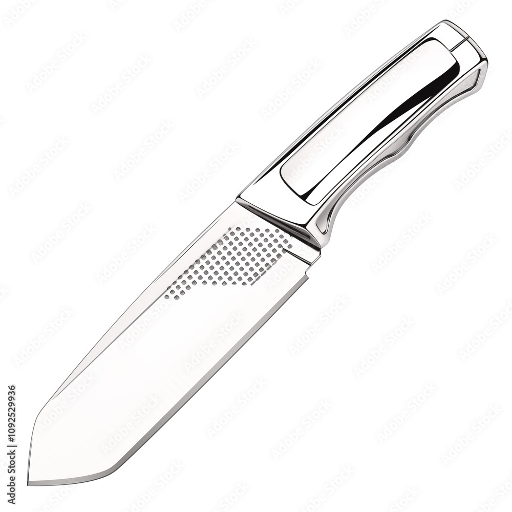 Poster sleek, stainless steel kitchen knife with polished handle and sharp blade, perfect for precise cutti