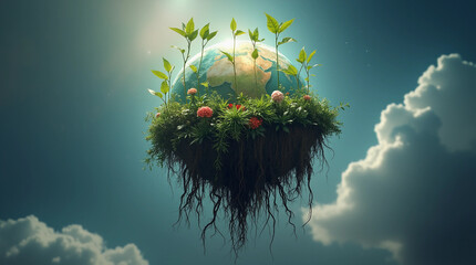 Roots Of Sustainability: Earth Growing Into Space, Nurtured By Human Responsibility