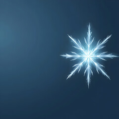 Obraz premium A single snowflake design in light blue with a soft glowing edge. Glowing snowflake vector.