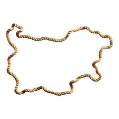 Naklejka premium Bulgaria Map border from rope, sturdy nautical concept element. transparent background