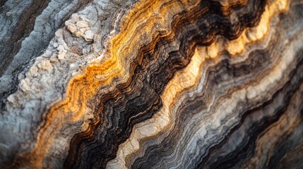 Obraz premium Intricate Natural Patterns: Textured Stone Surface in Warm Hues