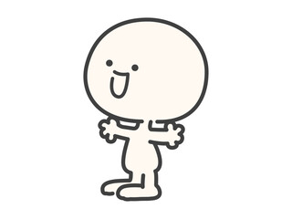 Fototapeta premium 笑顔で話すシンプルでかわいい人物のベクターイラスト素材