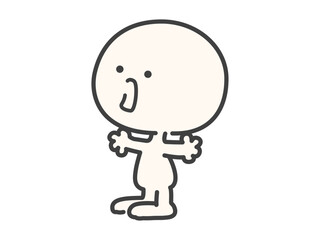 Fototapeta premium 話をするシンプルでかわいい人物のベクターイラスト素材