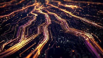 Exploring cybersecurity through artificial intelligence a visual journey of digital connections and data flow