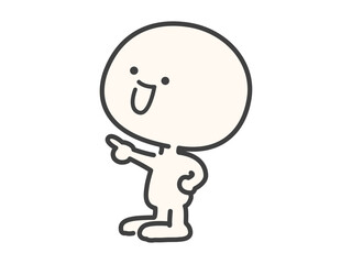 指差しをするシンプルでかわいい人物のベクターイラスト素材