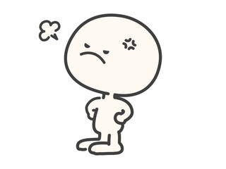 怒るシンプルでかわいい人物のベクターイラスト素材