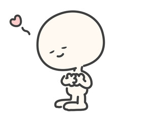 Fototapeta premium やさしい気持ちのシンプルでかわいい人物のベクターイラスト素材