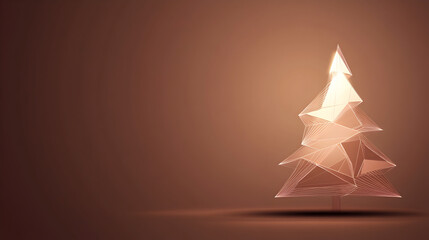 A soft, glowing Christmas tree made of abstract geometric shapes, giving a modern holiday vibe. Geometric Christmas tree vector.


