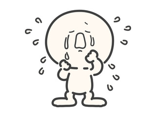 号泣しているシンプルでかわいい人物のベクターイラスト素材