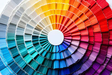 Circular Color Spectrum: A Vibrant Display of Hues Arranged in a Radial Pattern