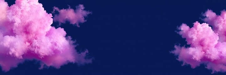 Fototapeta premium Brightly colored clouds of pink and purple against a dark blue space background, colorful nebula, pink and purple clouds, stargazing backdrop