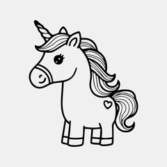 Obraz premium Printable Unicorn Coloring page Ready for 8.5x11 Inch Paper