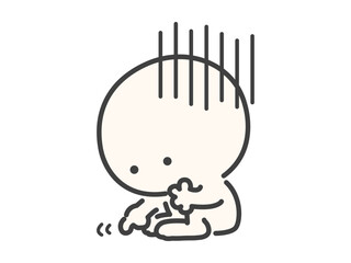 孤独を感じるシンプルでかわいい人物のベクターイラスト素材