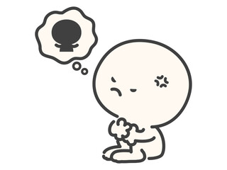 他人に責任転嫁して怒っているシンプルでかわいい人物のベクターイラスト素材