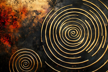 Abstract metallic design featuring circular patterns. 4k image