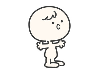 誰かと話しているシンプルでかわいい人物のベクターイラスト素材