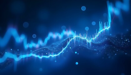 financial background with an abstract representation of a stock market graph in motion, complemented by a dynamic bokeh effect create with ai
