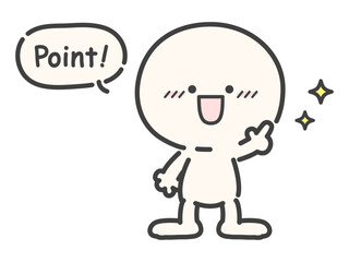 要点を伝えるシンプルでかわいい人物のベクターイラスト素材