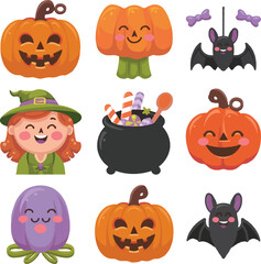 Halloween icon set collections with white background