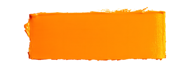 Orange block of paint isolated on transparent background