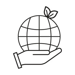  Love the world icon vector on white background