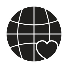  Love the world icon vector on white background